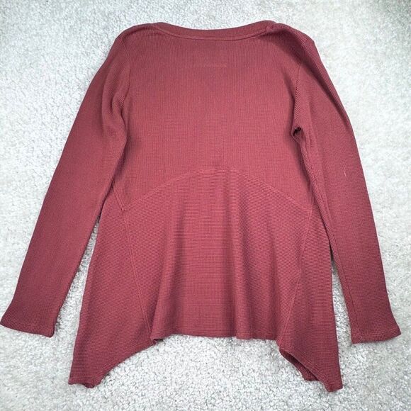 Anthropologie Maeve Eliza Thermal Knit Henley Pink - Picture 3 of 9
